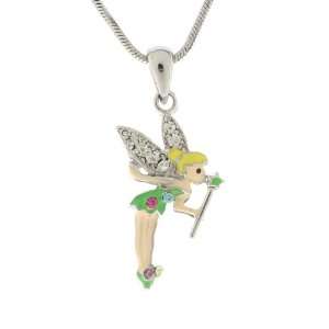   Fairy Necklace with Crystal Wings and Magic Star Wand   26mm Jewelry