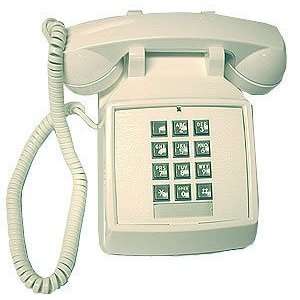   2500 White Corded Touch Tone Desk Phone w/ BONUS 25 Cord Electronics