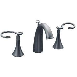  Finial Art Widespread Lavatory Faucet with Wrought Swirl 