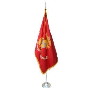  Marine Corps Flag Set 3X5 Ft   8 Ft Silver Aluminum Pole w 
