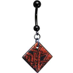    Handcrafted Candy Apple Dichroic Tribal Belly Ring Jewelry
