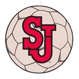  Fanmats St. Johns Soccer Ball 2 4 Round ivory Area Rug 