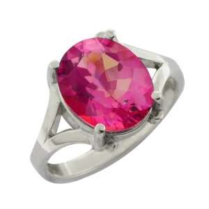  3.32 CT 11X9MM Mystic Pink Topaz Sterling Silver Ring 