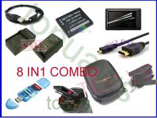 8in1 FOR OLYMPUS Tough TG 610 805 charger+battery+usb+hdmi cable+bag 