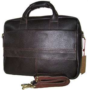 Mens Brown Leather Briefcases Carry on Laptop Bags Tote  