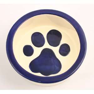  Colored Paw/Rim Ceramic Bowls MED BLK