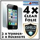 4x iPhone 4 / 4S Schutzfolien   Display Schutz Folie   