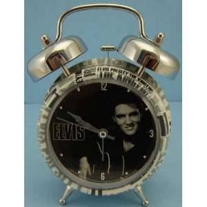  Elvis Presley Playing Guitar Twin Bell Alarm Clock by 