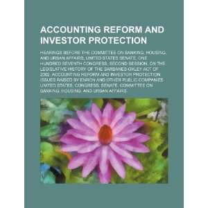  and investor protection hearings before the Committee on Banking 