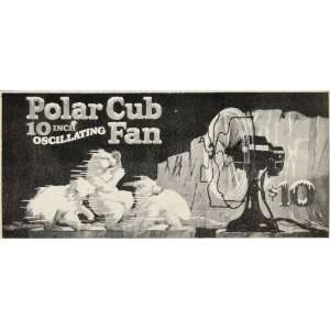  1926 Print Billboard Ad Polar Bear Cub Oscillating Fan 