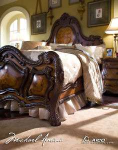 Nobel Bark Rococo California King Panel Bed  