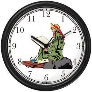   Painting Wall Clock by WatchBuddy Timepieces (Hunter Green Frame