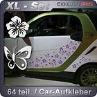Auto Aufkleber Schmetterl​ing Hibiskus Blumen Set flyb30