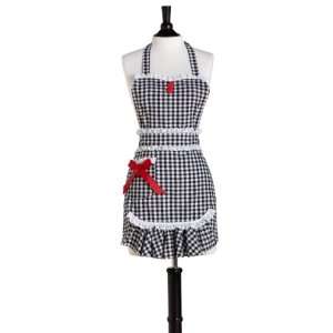  Jessie Steele Convertible Marilyn Black and White Gingham Apron 