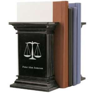  Personalized Marble Lawyer Bookends with Antique Bronze 