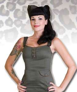 Army Green Military Tank Top Pin Up Living Dead Souls  