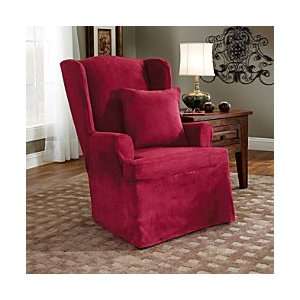  Microsuede Wing Chair Cover   Sable   Improvements