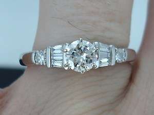 VVS2 Gia Cert ~ .93 ctw Round Diamond Platinum engagement Ring ~1 