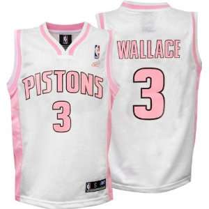  Ben Wallace Pink Reebok NBA Replica Detroit Pistons Girls 