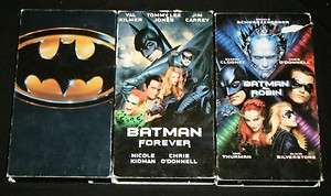 BATMAN, Batman Forever, & BATMAN & ROBIN VHS Movie Set  