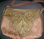 ARIAT PURSE, Shoulder/HOBO BAG, Browns w/GOLD embroidery, GORGEOUS 