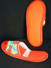 red SLIPPERS bedroom shoes MULES scuffs TERRY italy M 7   7.5 cotton 