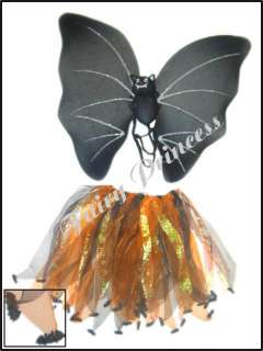 2pc Bat Wings Halloween Girls Dress Up Costume 3T 7  
