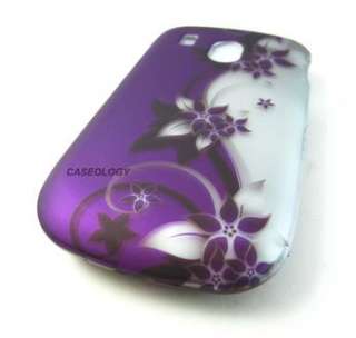 PURPLE SILVER VINES HARD SHELL SNAP ON COVER CASE FOR LG 500G PHONE 
