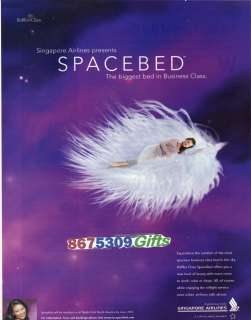 2003 Vintage PRINT AD Singapore Airlines Big SPACE BED  
