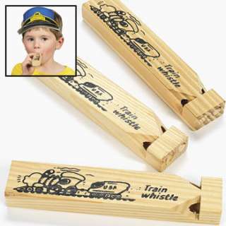 Kids Toy WOODEN CHO CHO TRAIN WHISTLE ENGINEER/Party Favors  