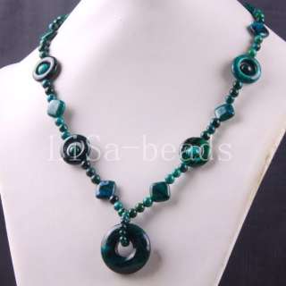 Blue Azurite Beads Gemstone Necklace Earrings LE417  