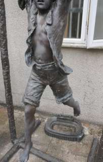 ft Bronze Swing Boy Sculpture Garden Statue  