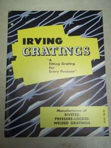 Vtg Irving Subway Grating Co Catalog~Welded Steel Gratings  