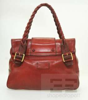 Valentino Garavani Maroon Leather Histoire Handbag  