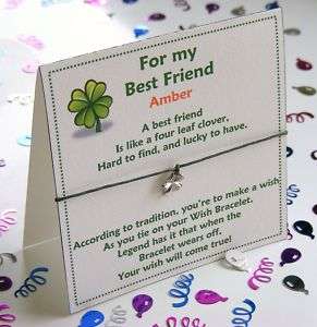 Personalised Best Friendship Wish Bracelet Card Gift  