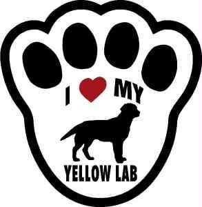 Set Of 6 I Love My Yellow Lab Dark Color Iron Ons  