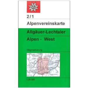 DAV Alpenvereinskarte 02/1 Allgäuer   Lechtaler Alpen   West 1  25 
