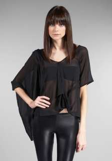   Asymmetric Silk Shirt in Black 