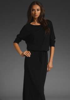 LANSTON French Terry Boyfriend Maxi Dress in Black  