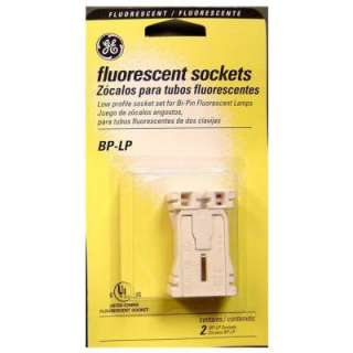 GE Low Profile Sockets for Medium Bi Pin Fluorescent Lamps (2 Pack 