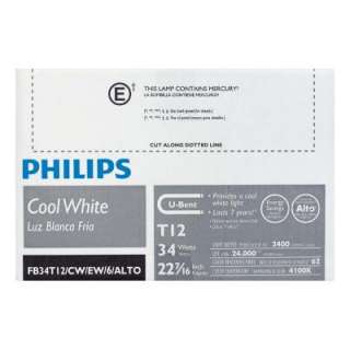 Philips 34 Watt 22 In. T12 Cool White Linear Fluorescent ALTO U Bent 