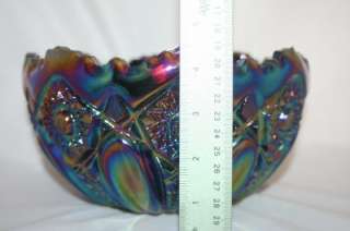   GLASS HERITAGE COLLECTION AMETHYST CARNIVAL GLASS BOWL EXCELLENT COND