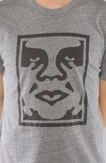 Obey The Icon Face Standard Issue TriBlend Tee in Heather Grey 