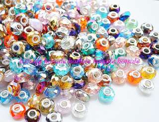 wholesale 200pcs ABcolor Crystal European beads PB001  