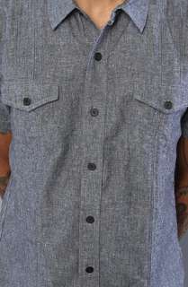 Dorsia The Wade SS Buttondown Shirt in Navy Chambray  Karmaloop 