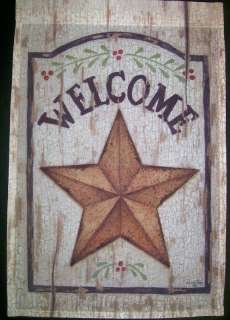 Weathered Star Welcome 12 x 17.5 garden flag  