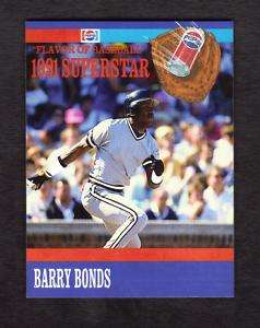 BARRY BONDS 1991 PEPSI COLA SUPERSTARS  