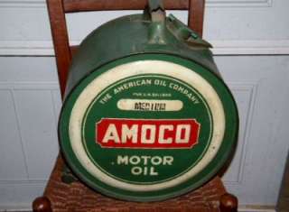 Early Amoco Easy Pour Motor Oil Rocker Can Sign Gasoline American 