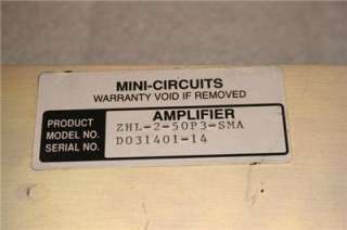 Mini Circuits RF Amplifier ZHL 2 50P3 +15dBm at Input, +28VDC at V1 V2 
