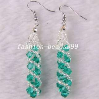 New Swarovski Crystal Beads Weave Dangle Earrings U062  